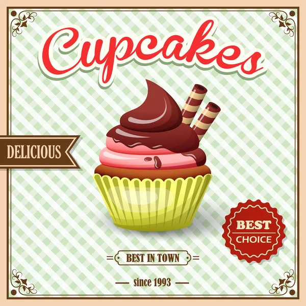 Cupcake café poszter — Stock Vector