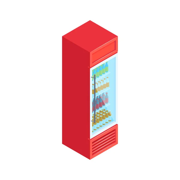 Réfrigérateur de supermarché isométrique — Image vectorielle