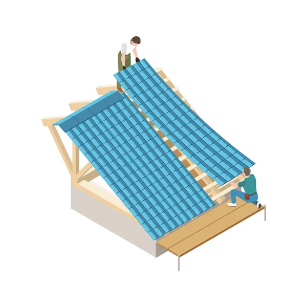 Isometrisches Symbol für Dachdecker — Stockvektor