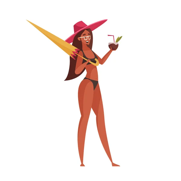 Suntanned Woman Ilustração —  Vetores de Stock