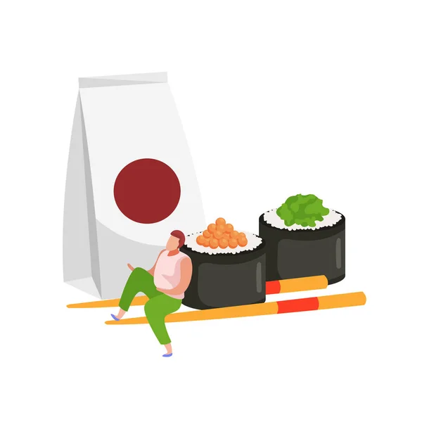Flache Sushi-Ikone — Stockvektor