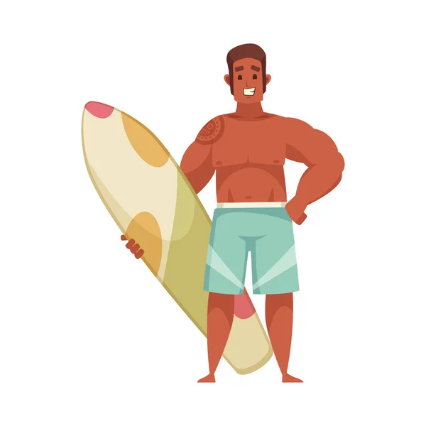Surfplank cartoon icoon — Stockvector