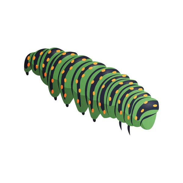 Caterpillar Isometric Icon — Stock Vector