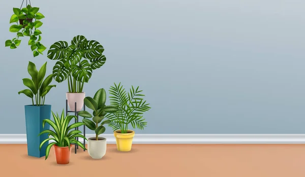 Planten Realistische Huis — Stockvector