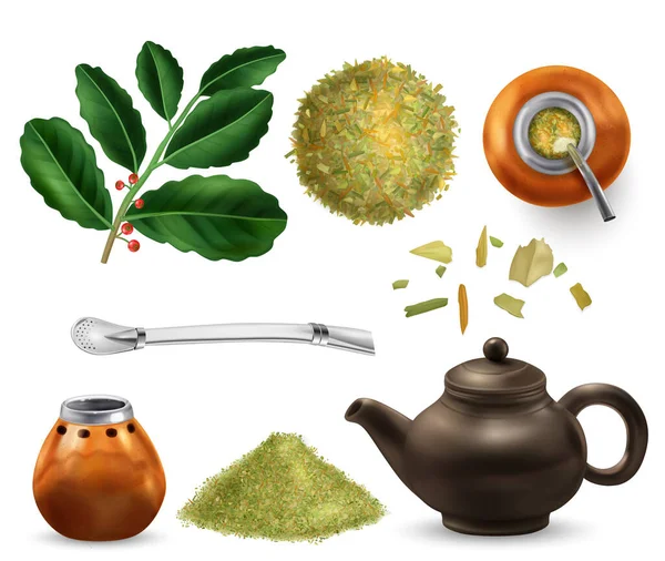 Zestaw herbaty mate — Wektor stockowy