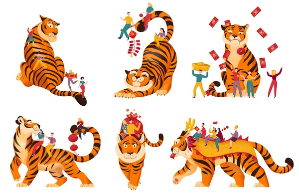 Jeu de signes chinois Tigre — Image vectorielle