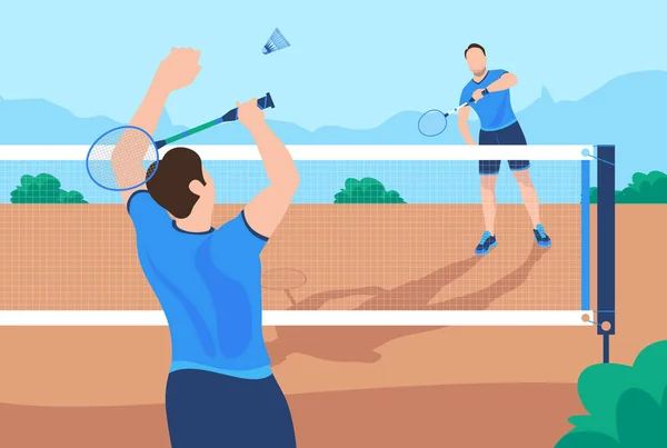 Badminton επίπεδη απεικόνιση — Διανυσματικό Αρχείο