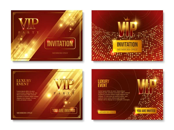 Set di inviti per Vip Party — Vettoriale Stock