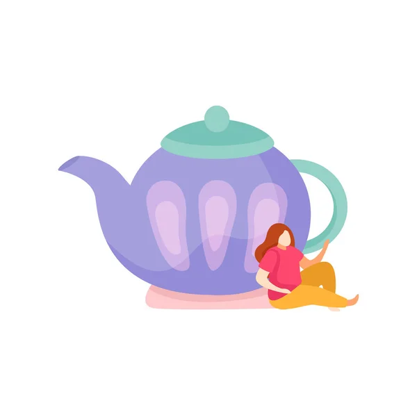 Ikona Plochý čaj — Stockový vektor