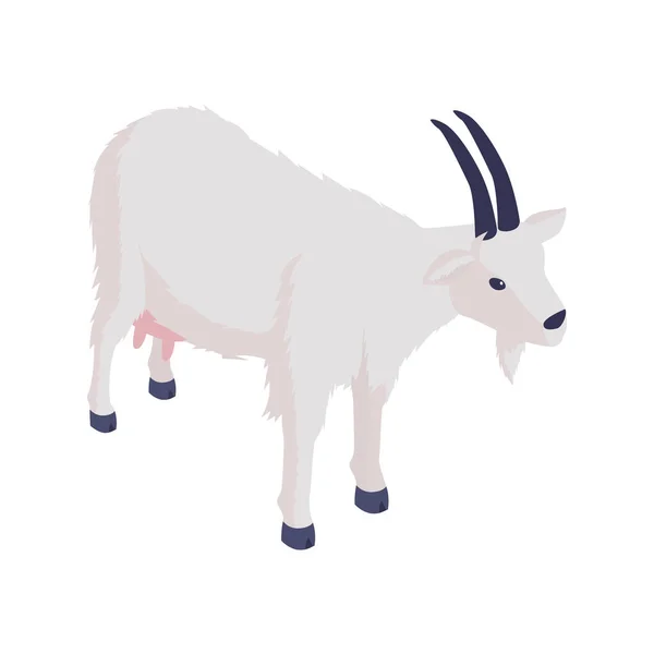 Isometric Goat Illustration — Stock Vector