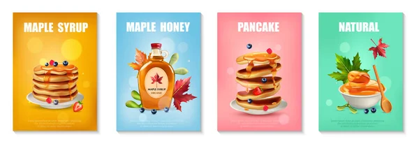 Maple Syrup Posters Set — Stock Vector