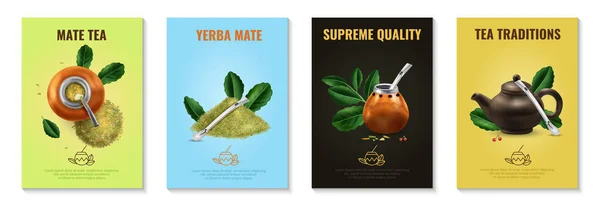 Maat Thee Affiches Set — Stockvector