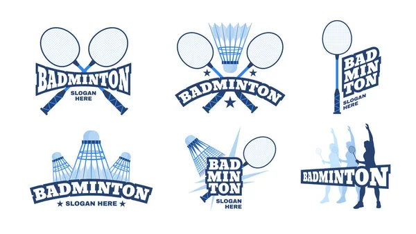 Badminton Logo Set — Vetor de Stock