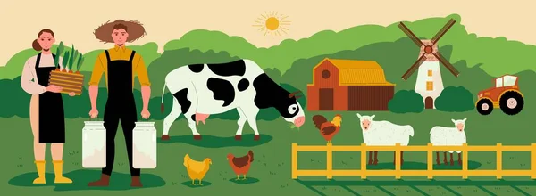 Illustration du contexte agricole — Image vectorielle
