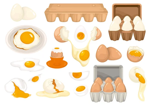 Ovos para conjunto de alimentos —  Vetores de Stock