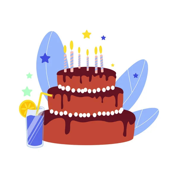 Birthday Cake Illustration — Stock Vector