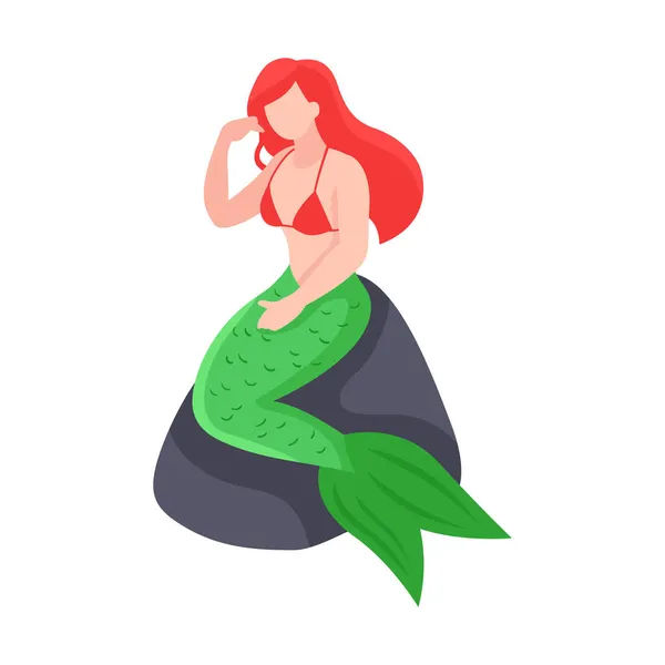 Isometric Mermaid Illustration — Stock Vector