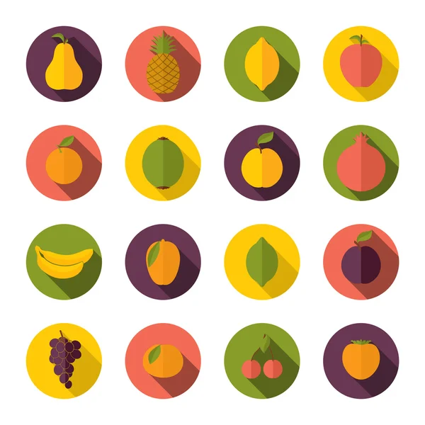 Set of fruits icons — Stock Vector