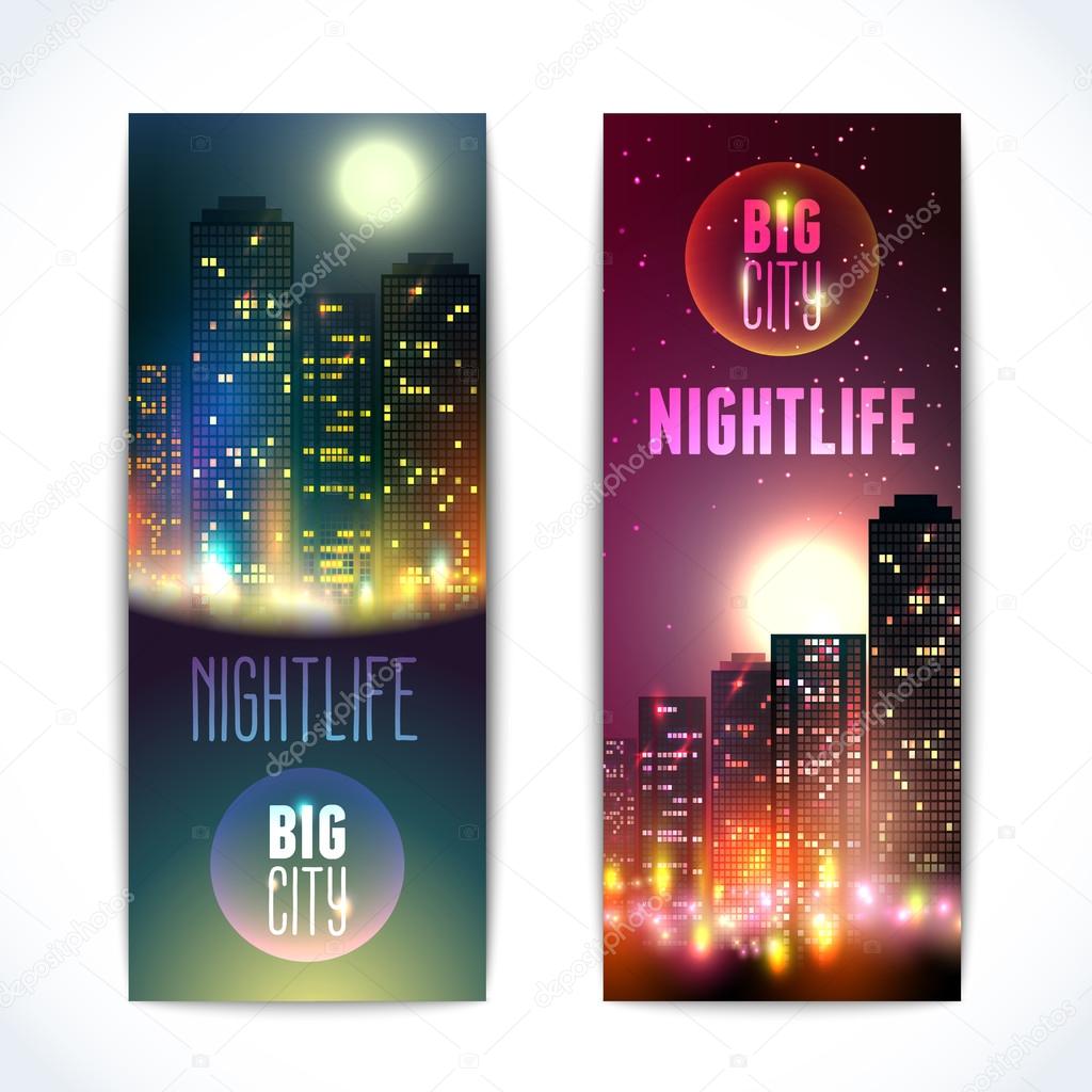 City at night vertical banners