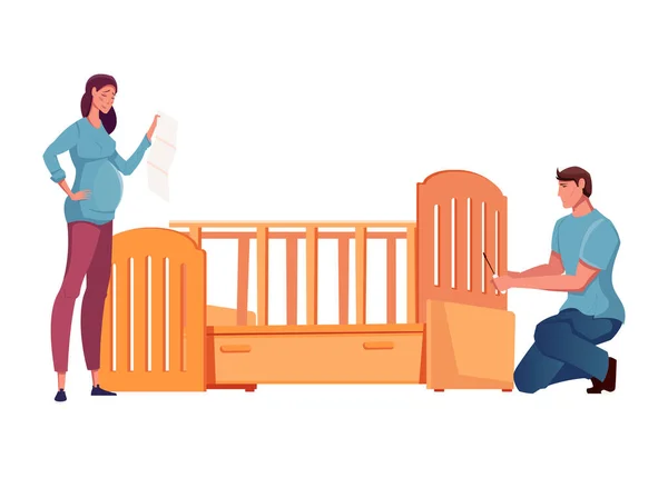 Ikona montażu łóżeczka dziecięcego — Wektor stockowy