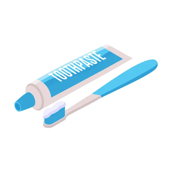 Toothpaste Isometric Icon — Stock Vector