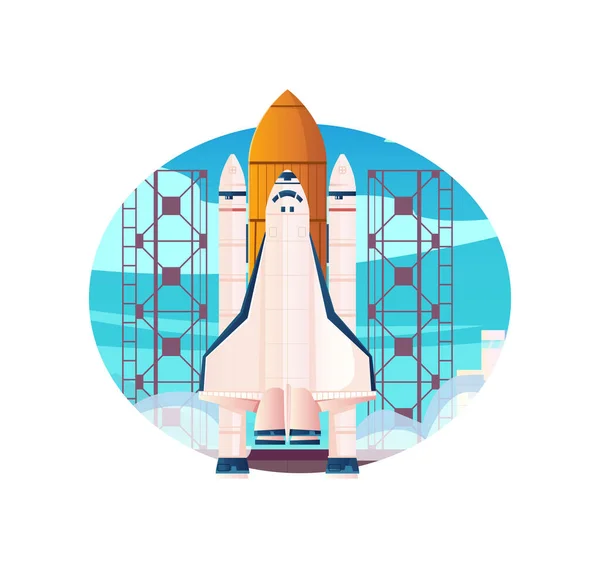 Space Shuttle Launch Composition — Stock Vector