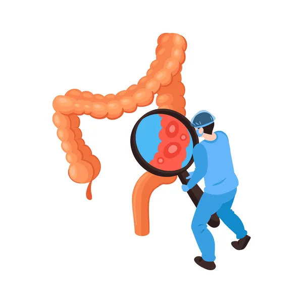 Encontrar problemas intestinales Composición — Archivo Imágenes Vectoriales