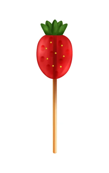 Lollipop de frambuesa Composición realista — Vector de stock