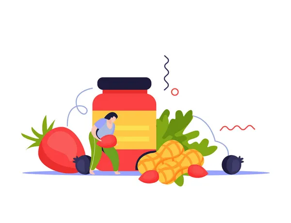 Berry Nutritions Productos Composición — Vector de stock