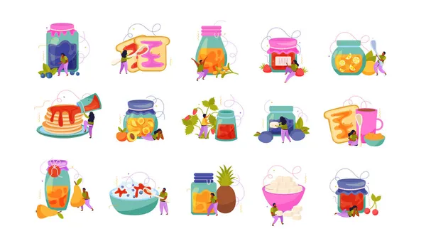 Jam Production Icons Collection — Stock Vector