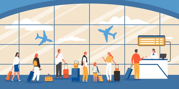 Αεροδρόμιο Check-in Σύνθεση — Διανυσματικό Αρχείο
