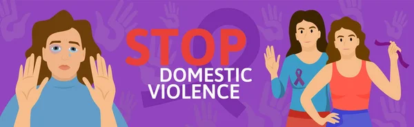 Stop Domestic Violence Composition — Stock Vector