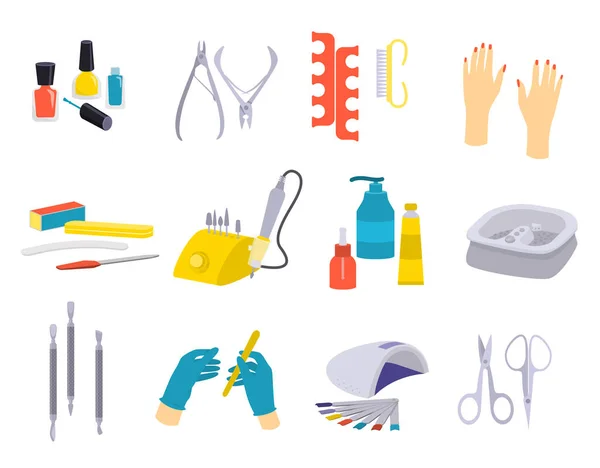 Manicure Flat Icon Set — Stockvector