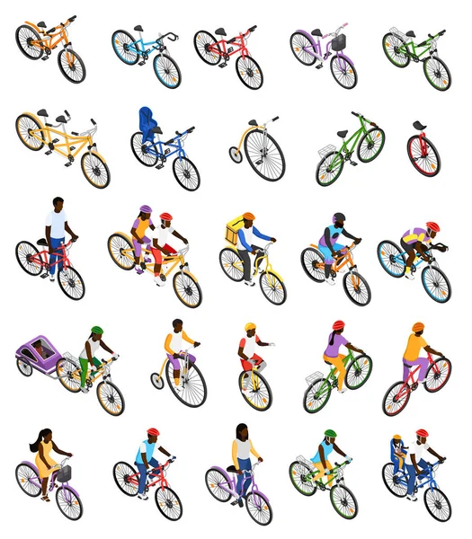 Велосипеди Ізометричний набір — стоковий вектор