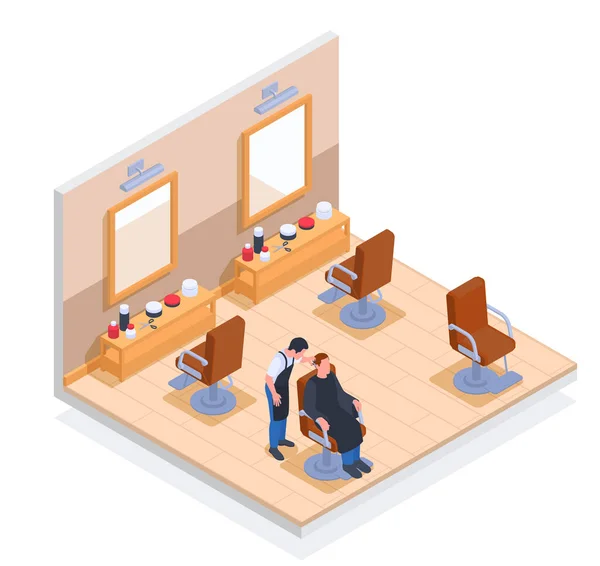 Small Business Owner Family Business Isometric Composition — Stockový vektor
