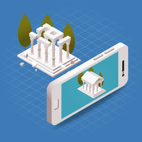 Ar Binası Isometric Bileşimi — Stok Vektör