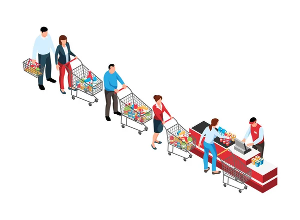 Замовлення Супермаркет Лінія Композиція — стоковий вектор