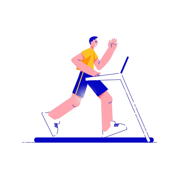 Machine à courir Composition de l'exercice — Image vectorielle