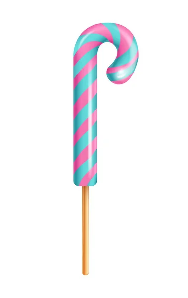 Lollipop Stick Realistic Composition — Stock Vector