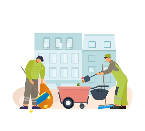 City Street Cleaning összetétel — Stock Vector