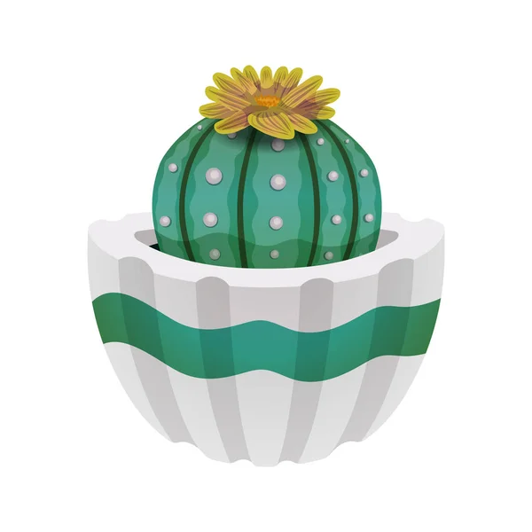 Cactus Flower Pot Composition — Stock Vector