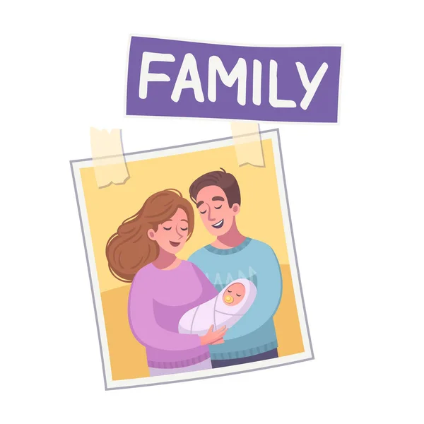 Family Vision Board Composition — Stock Vector