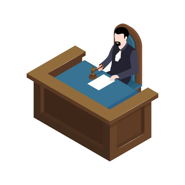 Judge At Work Composition — Stock Vector