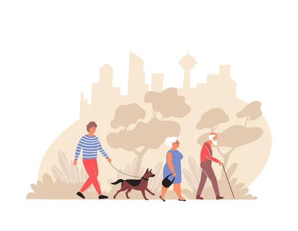 City Park Walk Composition — Image vectorielle