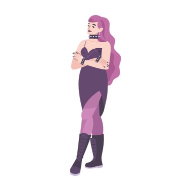 Gotik Kız Düz Kompozisyonu