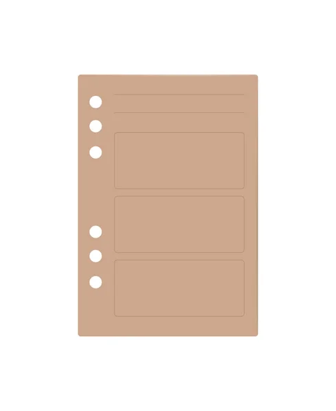 Foglio Notebook Composizione Mockup — Vettoriale Stock