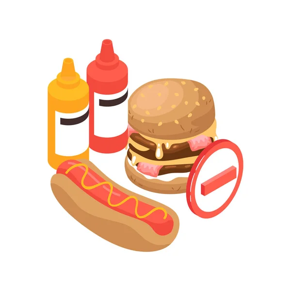 Kilépés Junk Food Composition — Stock Vector