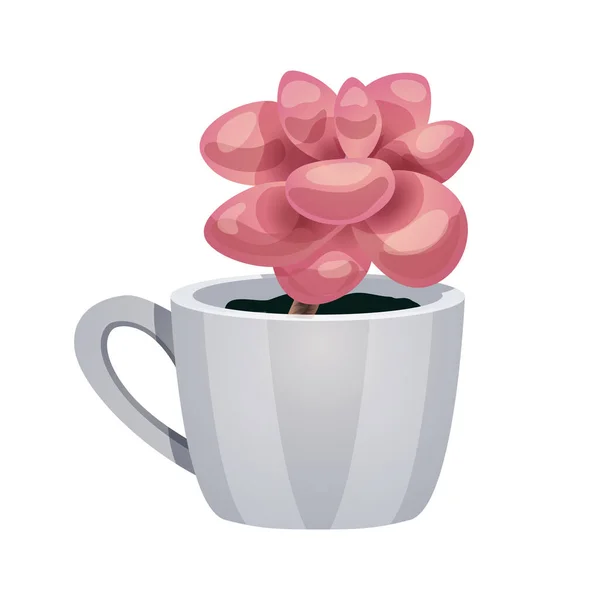 Magnolia In Cup Composition — 图库矢量图片