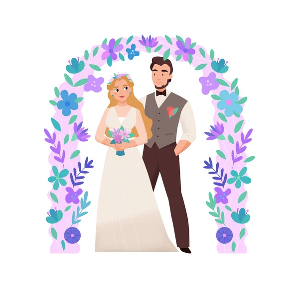 Bruiloft Boog Huwelijk Samenstelling — Stockvector