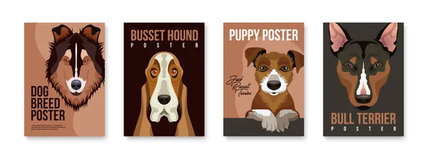 Dogs Posters Set — Stock Vector